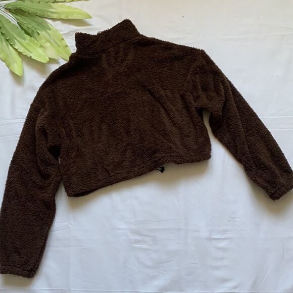 🌟nwt ZAFUL Half Zip Plush Cropped Sweatshirt🌟 - Picture 11 of 12